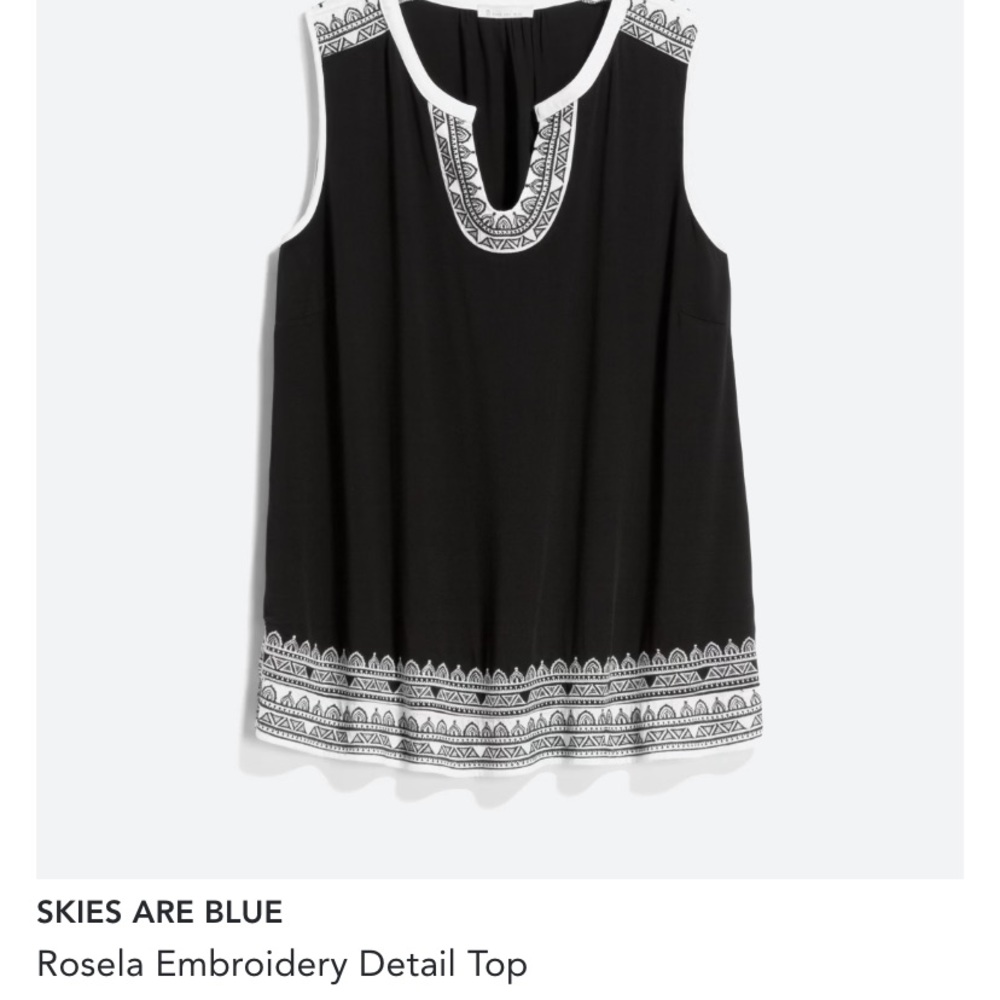Skies are blue 2xl embroidered tank .